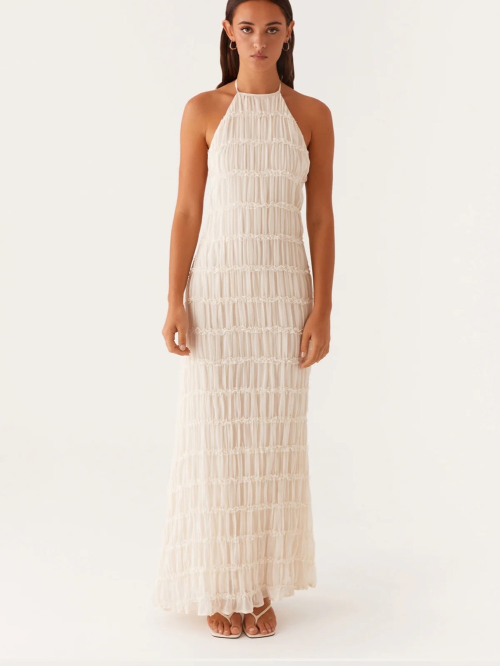 Peppermayo Cream Halterneck Maxi Dress